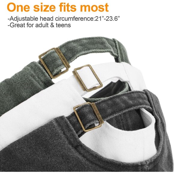 Men's White Green Black 3 Pack Plain Cotton Retro Adjustable Baseball Hat Cap - Picture 4 of 7